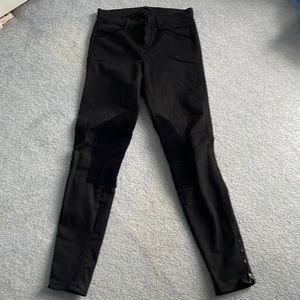 J brand black size 27 straight leg jeans with velvet and zippered bottom